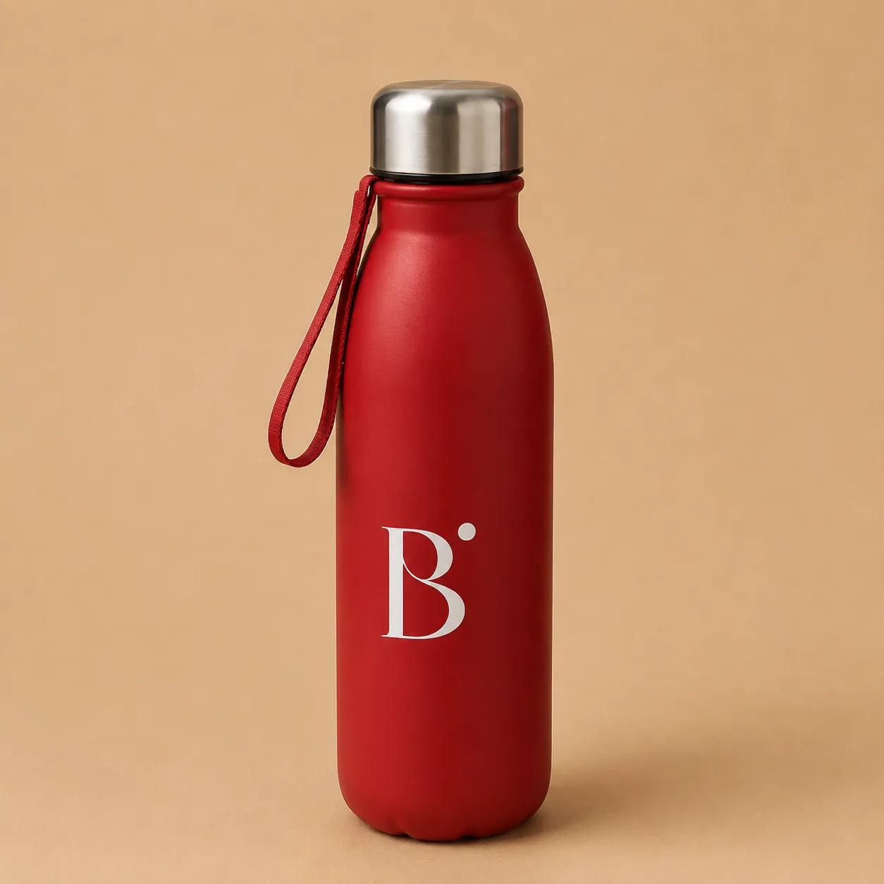 Botella roja personalizada con identidad Perú
