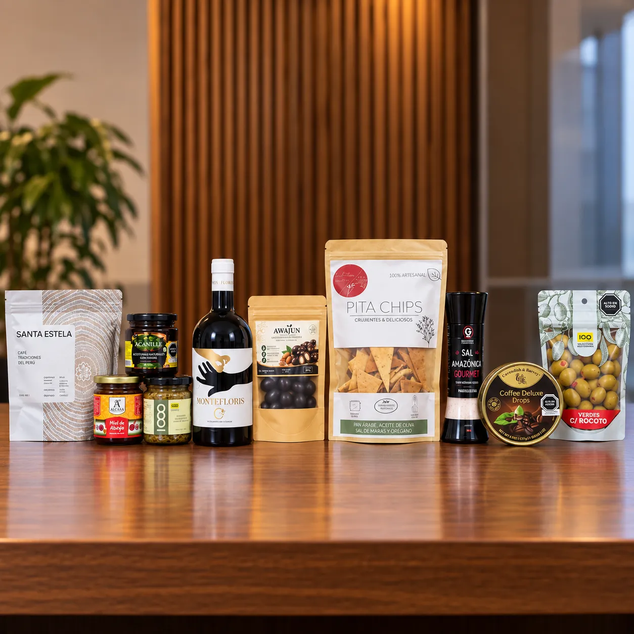 Canasta Gourmet navideña para empresas con productos premium - productos incluidos