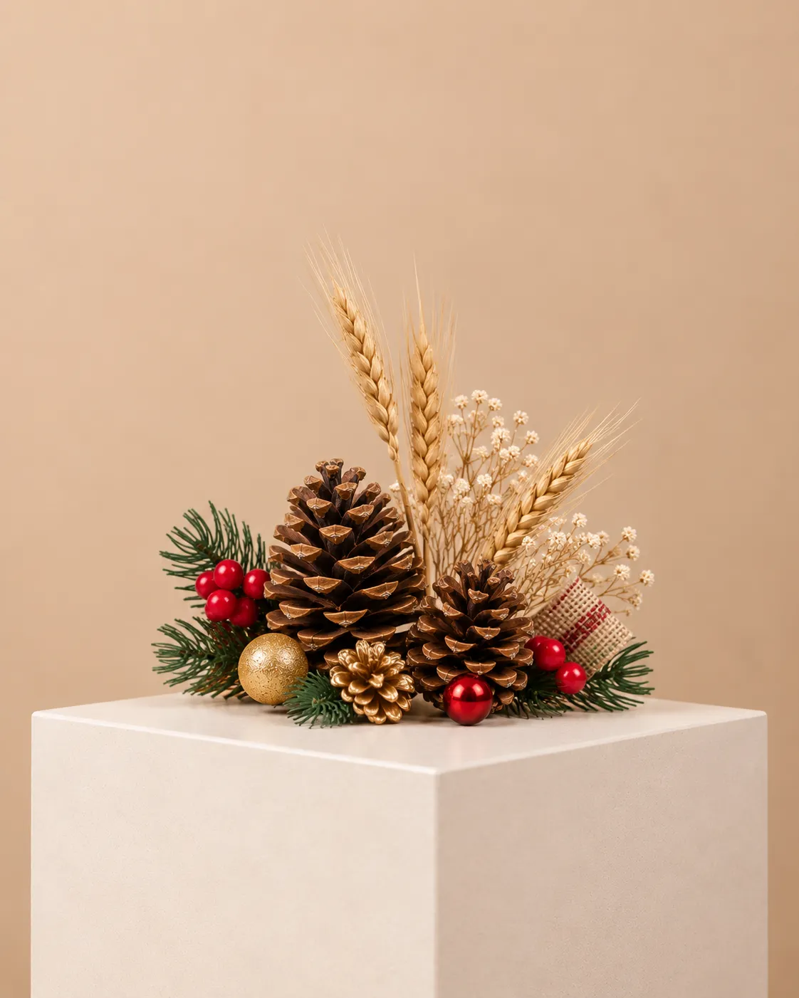 Piñas, espigas y detalles navideños